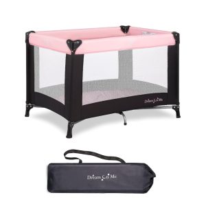 Cercadinho para Bebê com Bolsa de Transporte e Alça de Ombro Dream On Me Rosa