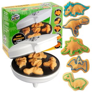 Máquina de Waffle Dinossauros Divertido Crianças e Adultos 5 Dinos Antiaderente 110v CUCINAPRO 1790 Branco