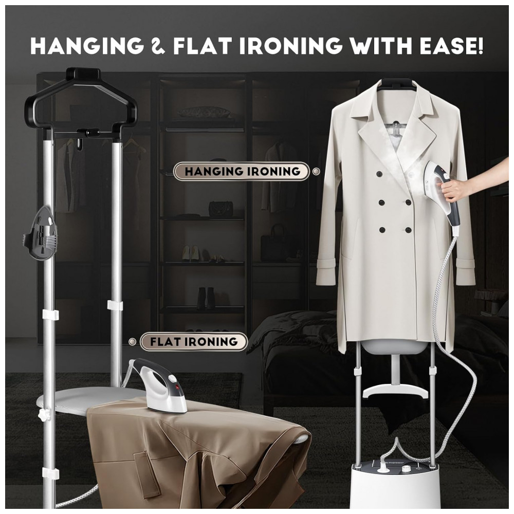 CGOLDENWALL Steamer, Passadeira e Vaporizador Comercial de Roupas Vertical com Opções de Passar a Ferro Pendurado e Plano - Imagem 3