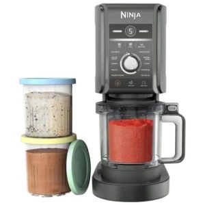 Máquina de sorvete Ninja CREAMi Deluxe cinza/prata 11 em 1 capacidade XL 3 potes 710 ml modelo CN501COGeneric