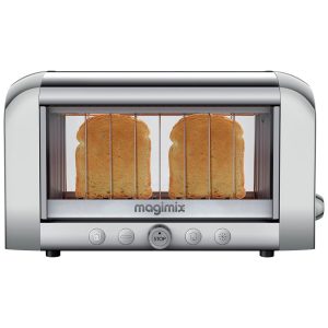 Torradeira Elétrica 2 Fatias com 4 Níveis de Tostagem Função Descongelar e Bandeja de Migalhas Removível 110V 1450W Magimix Prata