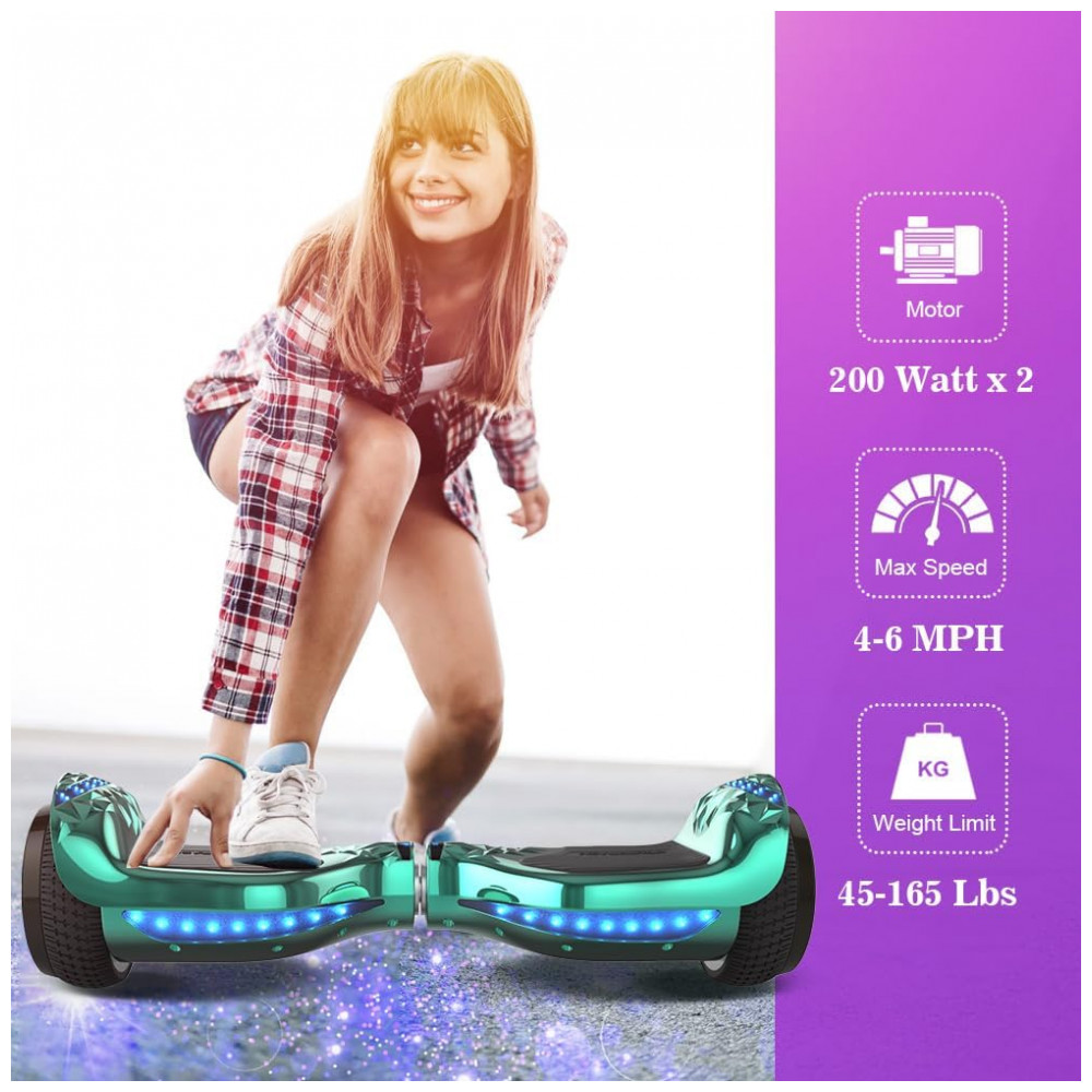 Hoverboard XERATH All Terrain para Adultos, com Alto-falantes Bluetooth, Sistema de Controle Autoequilibrado, Luzes de LED Brilhantes e Rodas Piscante - Imagem 4