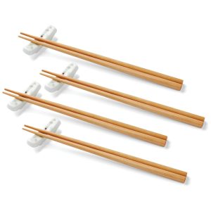 Conjunto de Hashi e Suportes Práticos e Elegantes com 4 Peças e Material de Material de Porcelana LENOX 892521 Marrom