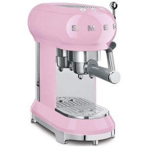 Cafeteira Elétrica Programável 50s Expresso Automática Aço Inoxidável 110v SMEG Rosa