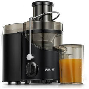 Extrator de Sucos Juilist Juicer de Boca Larga de 762 cm para Frutas e Vegetais com 3 Velocidades Motor de 400W Fácil de Limpar Preto