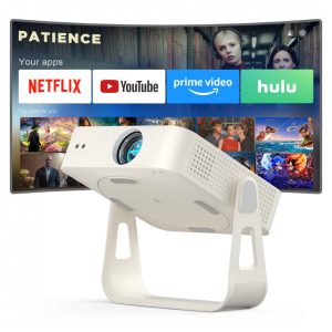 Projetor Smart Mini XuanPad Branco Suporte 4K Nativo 1080P Foco Automático WiFi Bluetooth Suporte 360° Q5