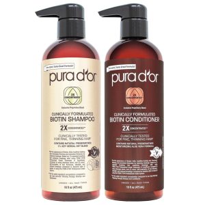 Shampoo Condicionador Profissional Anti Queda Todos os Tipos de Cabelos 473ml PURA DOR Marrom Escuro