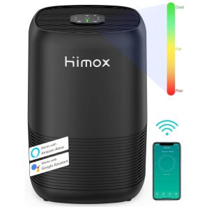Purificador de Ar com Filtro True HEPA H13 Área até 100 m2 e Controle por APP HIMOX Preto