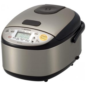 Panela de Arroz Elétrica até 3 Xícaras 110V 450W Zojirushi NS LGC05XB Micom Preto Inoxidável