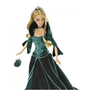 Boneca Barbie Holiday  Edição Especial 2004 Mattel vestido longo verde em veludo com acessórios de festa