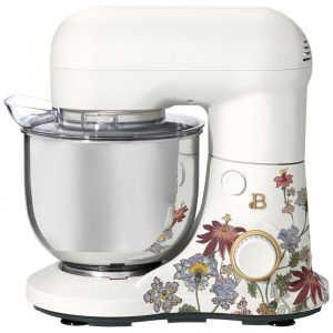 Batedeira planetária Beautiful 50L branca floral com tigela inox 12 velocidades cabeça basculante 300W 110V