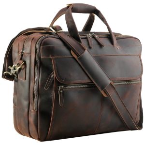 Maleta de Couro Masculina para Trabalho e Laptop até POLARE Marrom