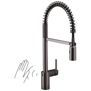 Torneira Cozinha com Sensor de Movimento e Acabamento em Preto Inox Alta Durabilidade e Praticidade para sua Cozinha Moen Align 5923EWBLS