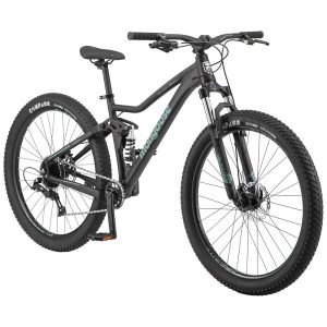 Bicicleta Mountain Bike Mongoose Impasse 1.0 – Suspensão Completa Quadro em Alumínio 7 Velocidades Rodas 275″ Freios a Disco Matte Black