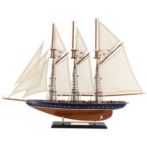Veleiro Decorativo Atlantic Schooner de Madeira Escala 1:107 com Detalhes Complexos e Autênticos NAUTIMALL
