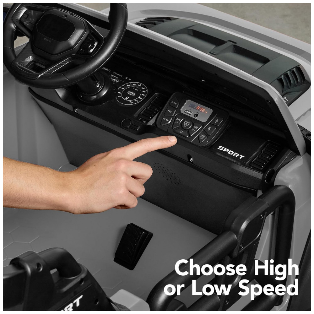 Carro Elétrico Infantil Best Choice Products 24V Cinza Claro, Caminhão 2 Lugares, com Controle Remoto, Bluetooth, Luzes LED e Capacidade para 60 kg - Imagem 6