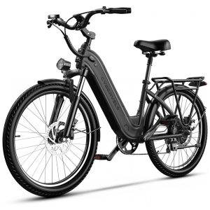 Bicicleta Elétrica Aoango 1000W Pico Rodas 26" Cinza 80mi Autonomia Bateria Removível 48V 25Ah 7 Velocidades Suspensão Dianteira LCD