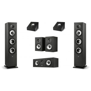 Sistema de caixas Polk Audio Dolby Atmos Monitor XT 5.1.2 canais preto para home theater