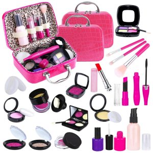 Pacote kit de maquiagem para meninas. As crianças fingem brincar de maquiagem - com bolsa de cosméticos.TEPSMIGO