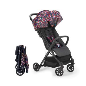 Carrinho de Bebê Compacto com Assento Acolchoado Reclinação em Várias Posições e Apoio para as Pernas Ajustável Inglesina Quid Colorido e Preto