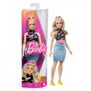 Boneca Barbie Fashionista com Roupa Estampada Girl Power e Acessórios Rosa