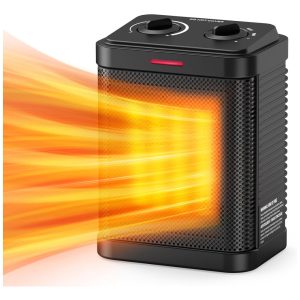 Aquecedor Elétrico Portátil de Cerâmica com 3 Modos 1500W 110V Pereysi Preto