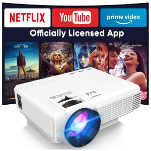 Mini Projetor Smart PANSEBA Branco Netflix WiFi 5G Bluetooth 720P PA04 55W
