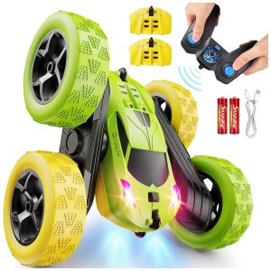 Mini Carro de Controle Remoto Brinquedo RC para Meninos de 6 a 12 Anos Carro de Acrobacias Fora de Estrada 4WD com Giro 360 PresenteQUNREDA