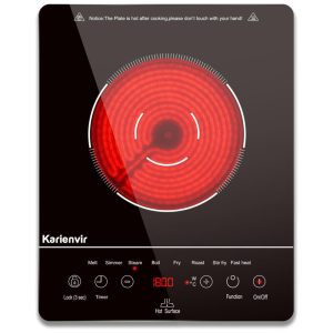 Cooktop Elétrico Portátil 110v com Timer e Trava de Segurança 9 Níveis de Potência Ideal para Cozinhas CompactasKarienvir