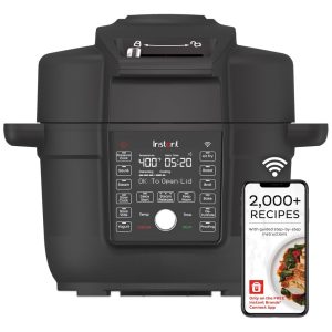 Panela de Pressão Elétrica 65L 13 em 1 com WIFI Painel Digital e Aplicativo de Receitas 110V Instant Pot Duo Crisp Ultimate Preta