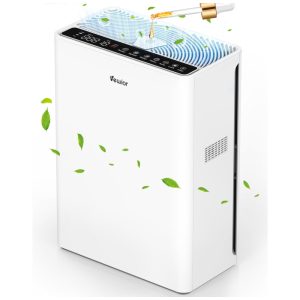 Purificador de Ar para Ambientes até 160m² com Filtro H13 HEPA Esponja Temporizador Capa de Filtro Lavável e Função de Aromaterapia 110V VEWIOR Branco