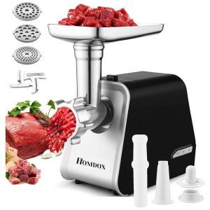 Moedor de Carne Elétrico 2000W 3 Trituradores 110v HOMDOX Preto