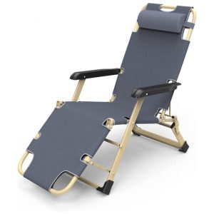 Cadeira Reclinável Ajustável Gravidade Zero com Encosto Ajustável e Travesseiro NABEIM Cinza Claro