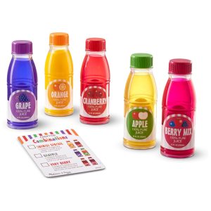 Kit Garrafas de Sucos Tip & Sip e Cartão de Atividades com 6 Peças para Crianças Acima de 3 Anos Melissa & Doug