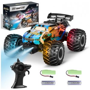 Carrinho de Controle Remoto Off Road até 20 km h com Luz LED e 2 Baterias HENEROAR Colorido