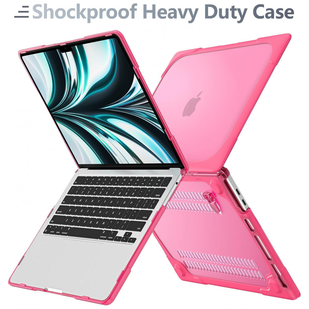Capa Rígida Batianda para MacBook Pro 13" – Modelos A2289 A2251 A2338 M1/M2 com Suporte Dobrável Tampa de Teclado e Película de Tela - Rosa - Imagem 4