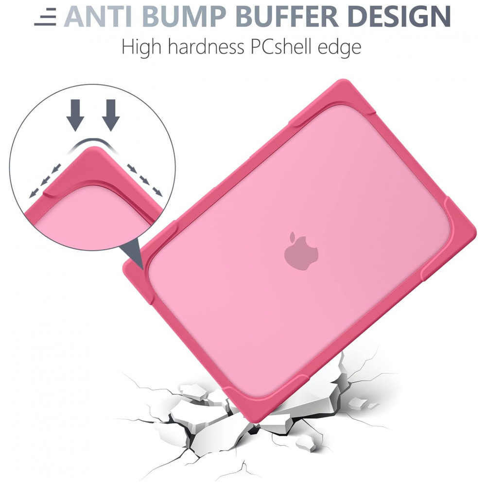 Capa Rígida Batianda para MacBook Pro 13" – Modelos A2289 A2251 A2338 M1/M2 com Suporte Dobrável Tampa de Teclado e Película de Tela - Rosa - Imagem 6