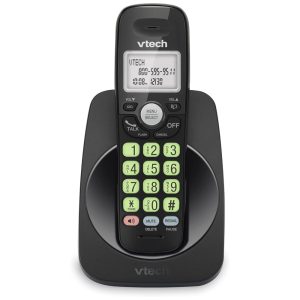 Telefone Sem Fio VTech VG13111 DECT 6.0 com Bluetooth Display Azul e Branco Botões Grandes Viva-Voz Full Duplex e Identificador de Chamadas - Preto