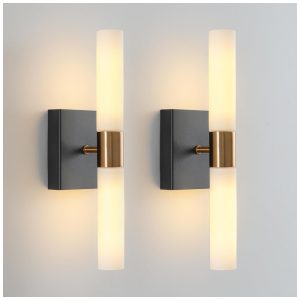 Conjunto de Luminárias de Parede em Estilo Moderno 2 Peças 110V 10W KUZZULL Preto Fosco