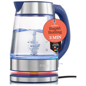 Chaleira Elétrica 1.7 Litros com Jarra de Vidro e Desligamento Automático 110V 1500W Azul