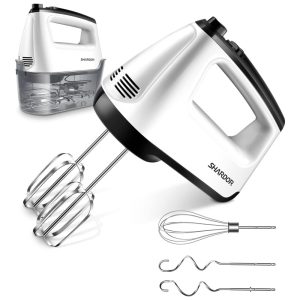 Batedeira de Mão 6 Velocidades com 5 Acessórios Aço Inoxidável 350W 110v SHARDOR Branco