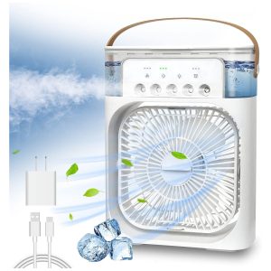 Climatizador de Ar MINI Luz LED 3 Velocidades 110v NTMY Branco