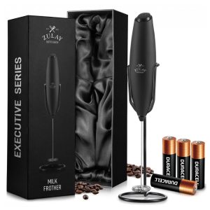 Zulay Mixer Espumador de Leite á Bateria Aço Inoxidável Preto