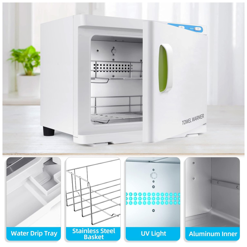 Aquecedor de Toalha Elétrico para Barbearia 23L 110V DEPFALL Branco e Verde - Imagem 2