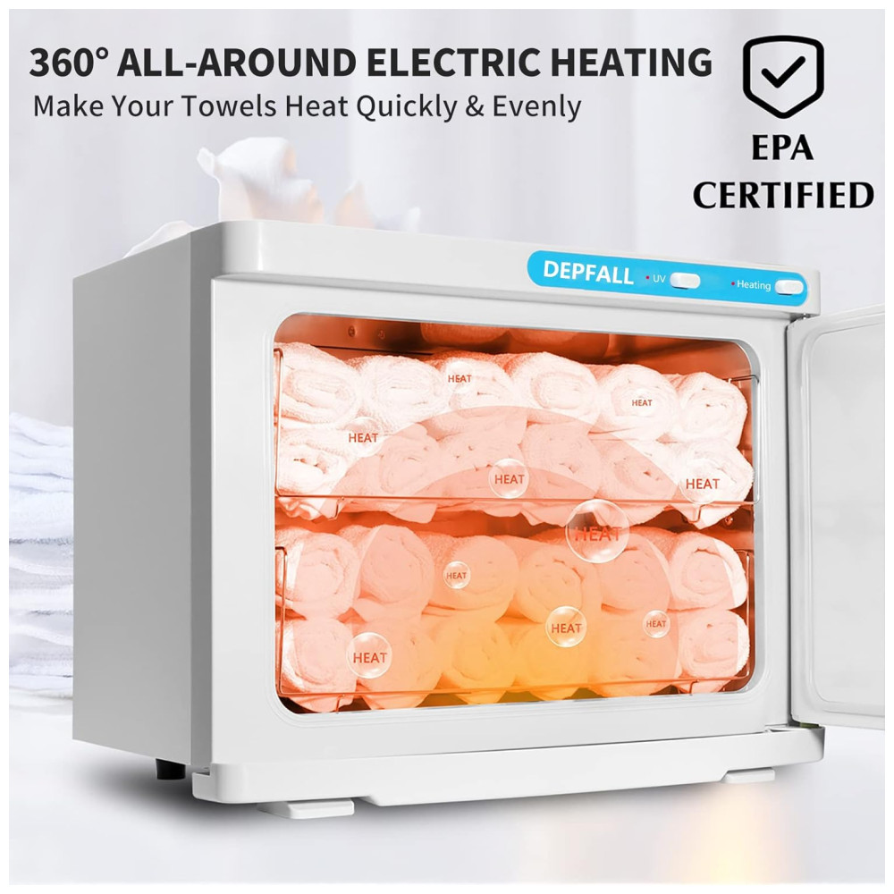 Aquecedor de Toalha Elétrico para Barbearia 23L 110V DEPFALL Branco e Verde - Imagem 3