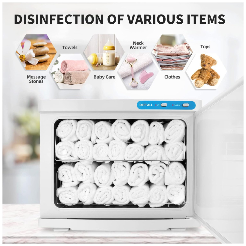 Aquecedor de Toalha Elétrico para Barbearia 23L 110V DEPFALL Branco e Verde - Imagem 4