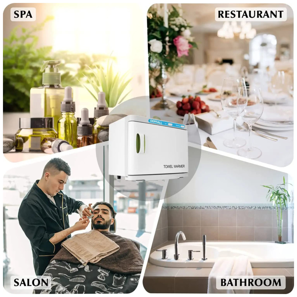 Aquecedor de Toalha Elétrico para Barbearia 23L 110V DEPFALL Branco e Verde - Imagem 5