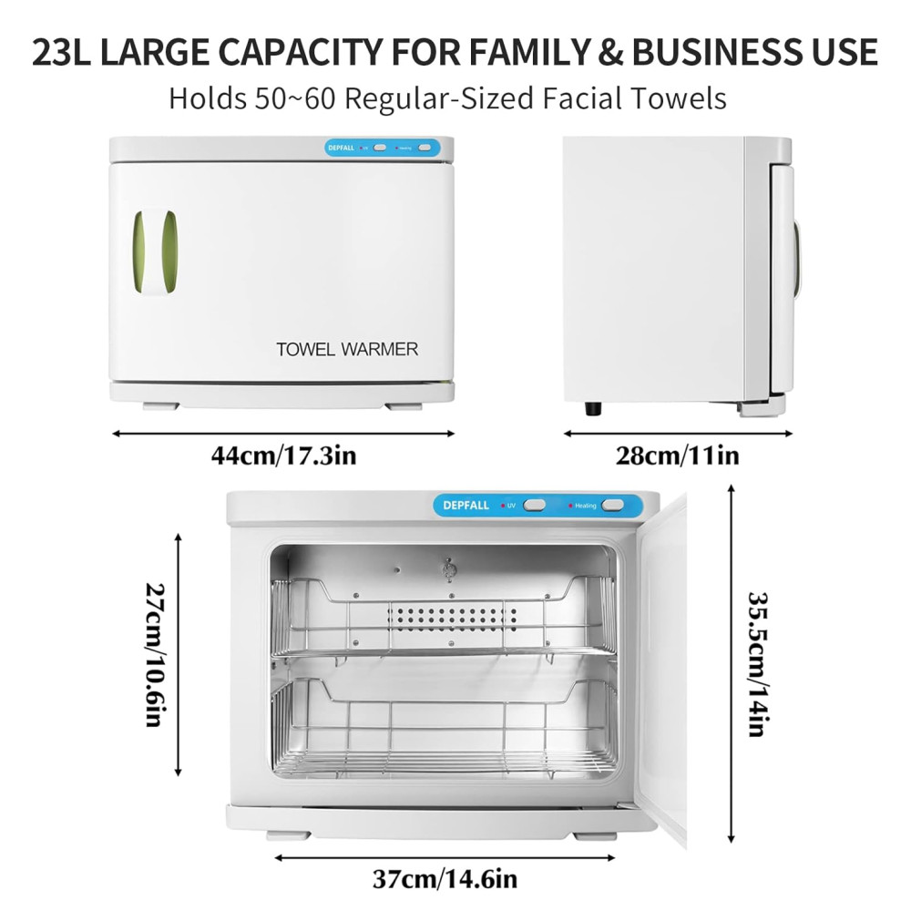 Aquecedor de Toalha Elétrico para Barbearia 23L 110V DEPFALL Branco e Verde - Imagem 6
