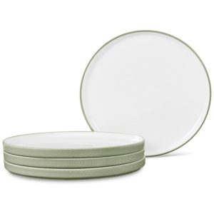 Conjunto de Pratos para Jantar com 4 Peças Formato Redondo Material de Porcelana e Designer Minimalista Noritake G030-205D Verde
