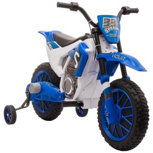 Moto Elétrica Infantil a Bateria 12V com Sons e Luzes Idade Rec 3 a 5 Anos Aosom Azul